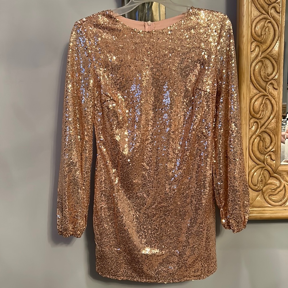 Long Sleeve Cocktail Mini Dress Sz Medium